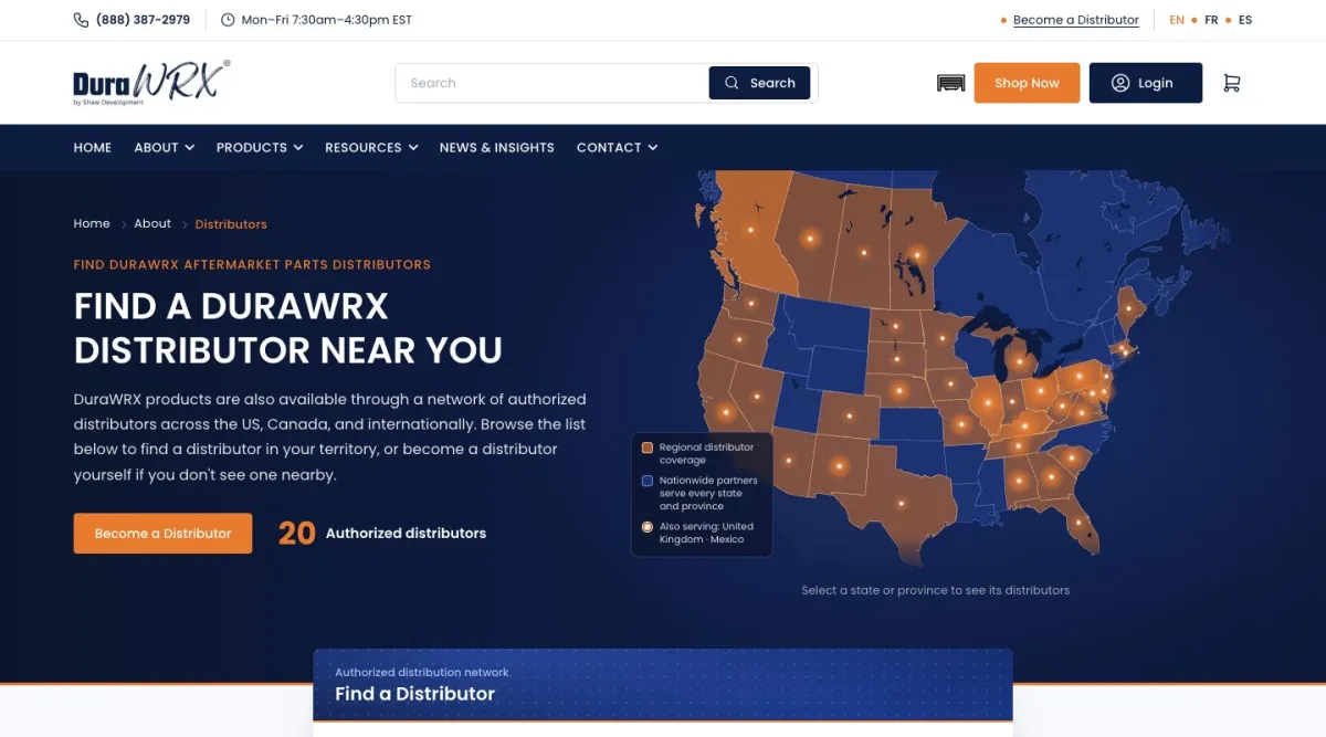 DuraWRX: Distributor finder