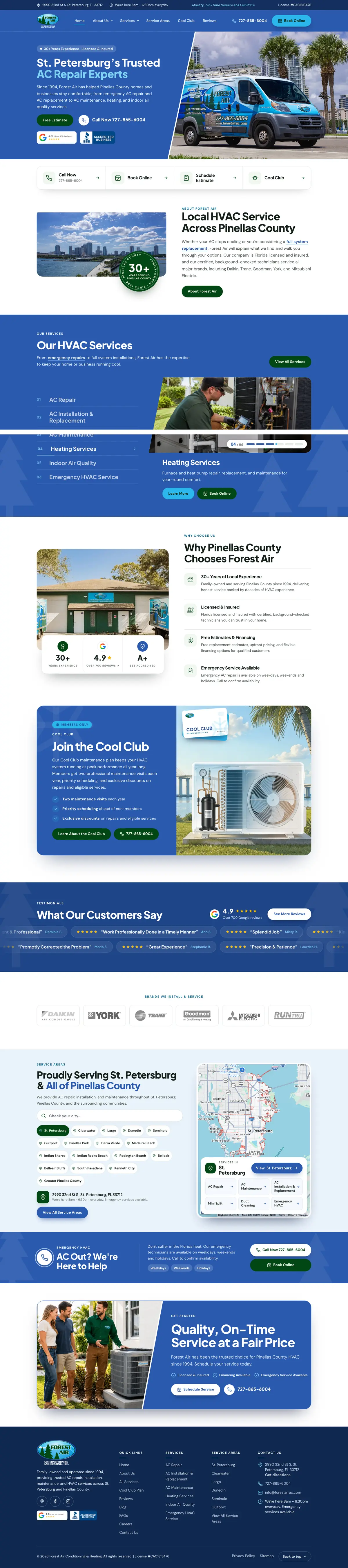 Forest Air homepage, full length