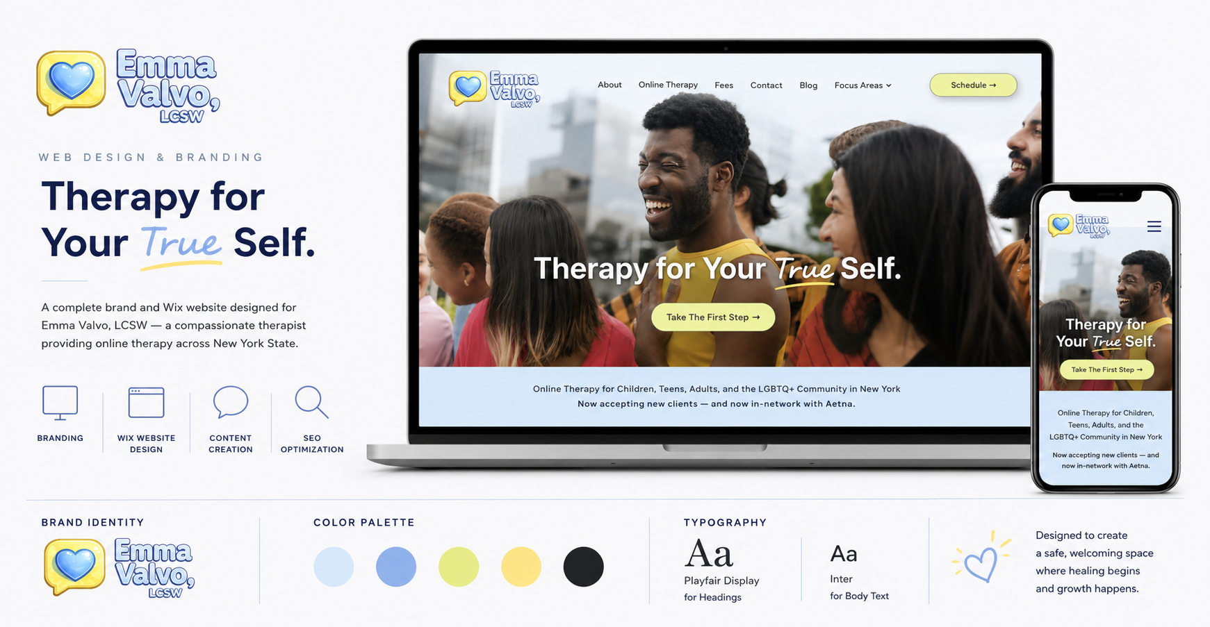 Emma Valvo LCSW website and branding