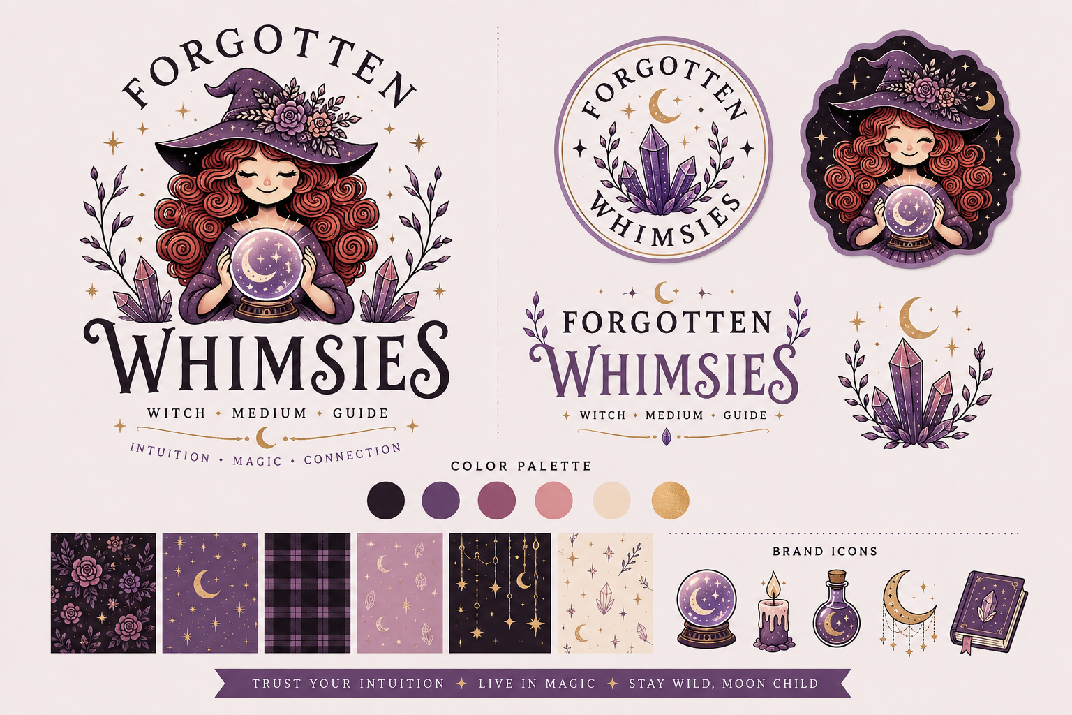 Forgotten Whimsies branding and logo